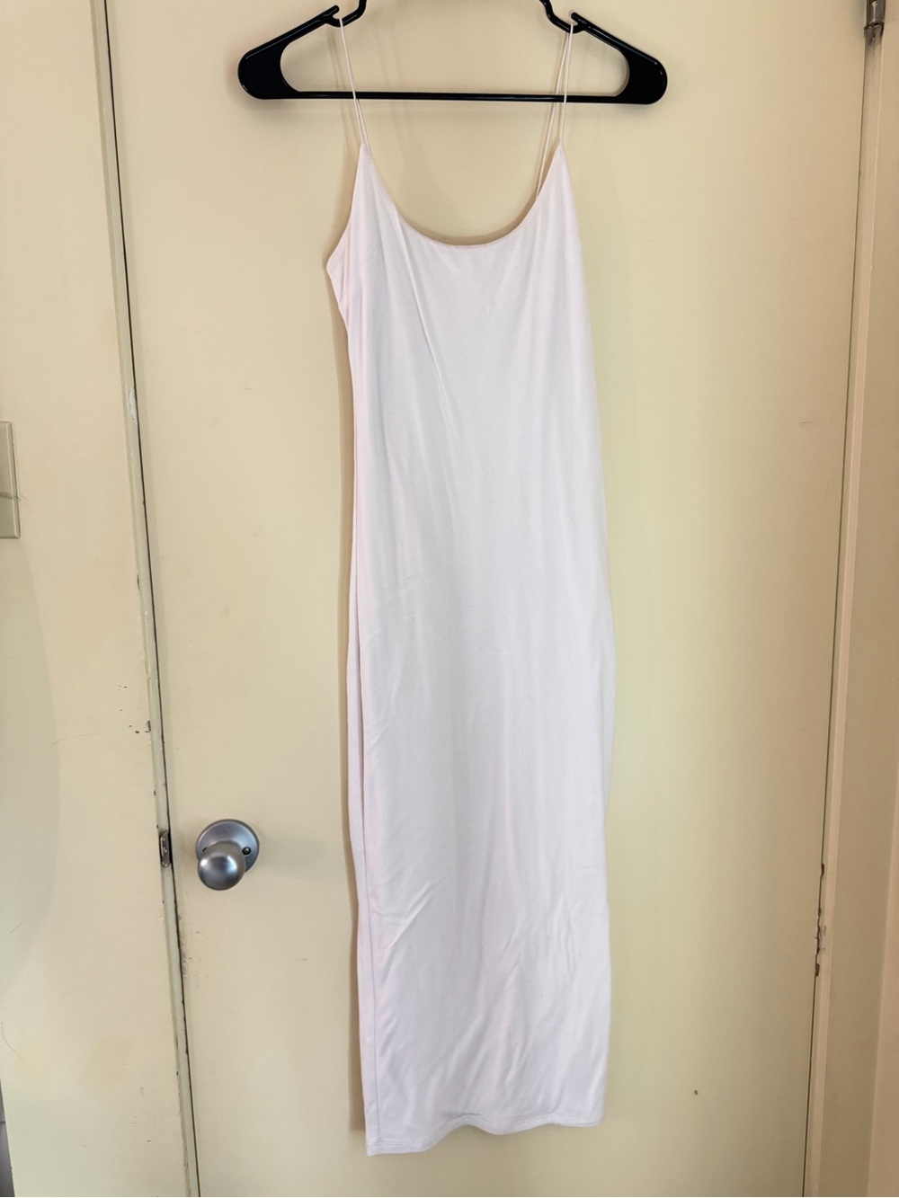 Revamped White Maxi Slip Dress with Thin Straps